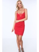 Red dress with delicate lace ZZ300 - Online store - Boutique